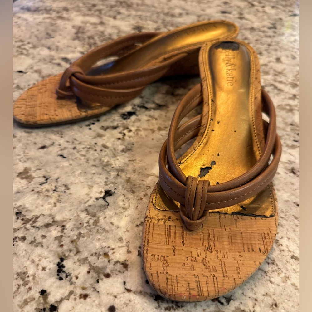 Kelly & Katie Tan Wedge Shoes with Cushioned Insole